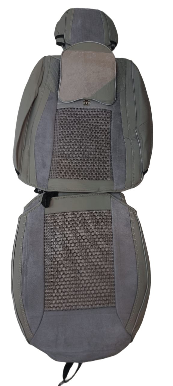Серые каркасные авточехлы с тканым центром  