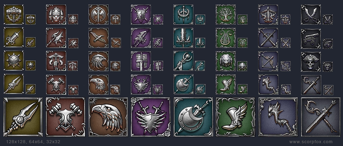 Иконки рас и воинских классов для игры