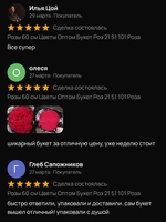 Скриншот отзывов клиентов о цветочном салоне Aqvilegia