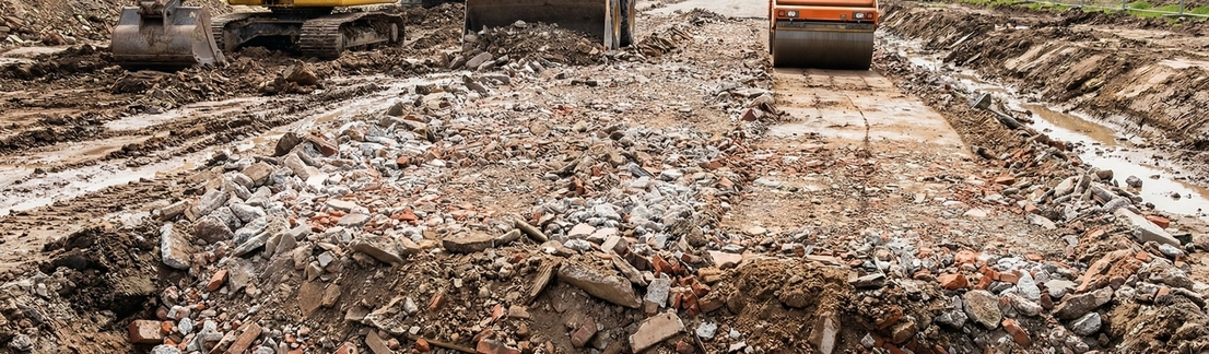 Применение строительного боя для отсыпки дорог и укрепления грунтов