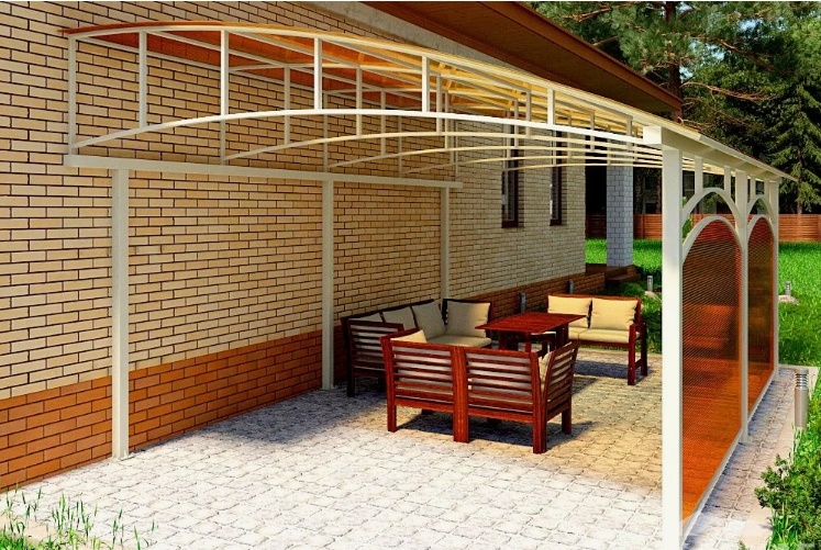 Изготовление и установка примыкающего навеса к дому в Уфе, Уфимском районе от АктивСтрой