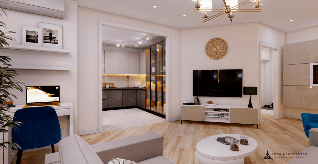 Дизайн современной гостиной ЖК Казансу