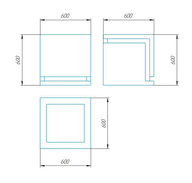 Чертёж размеров и формы кашпо