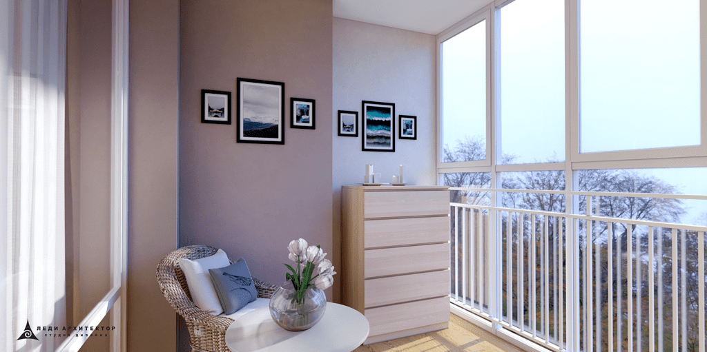 Дизайн красивой лоджии в ЖК Казансу