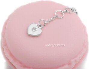 Сердечко для браслета с детками Mamy-braslets серебро