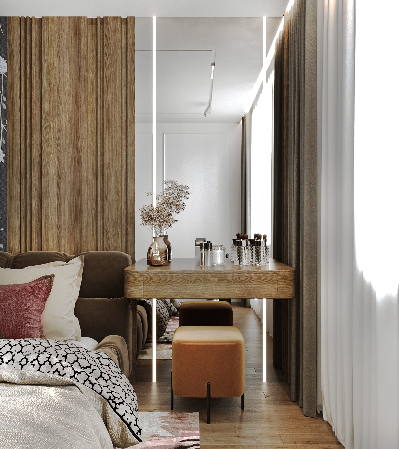 пример современного дизайна спальни