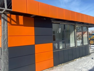 установка линеарной панели с рустом