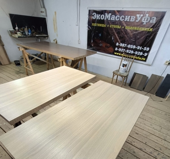 Изготовление столешниц прямоугольных на заказ из древесного массива в Уфе от компании ЭкоМассивУфа