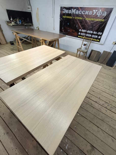 Изготовление прямоугольных столешниц из массива дерева в Уфе от компании ЭкоМассивУфа