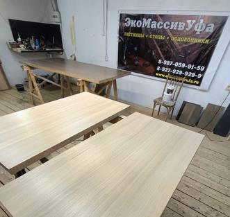 Изготовление угловых подоконников из дерева на заказ в Уфе от компании ЭкоМассивУфа