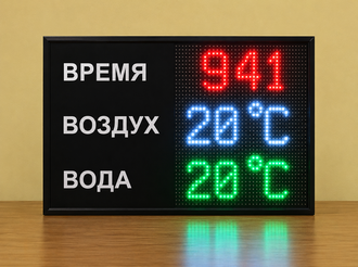 Светодиодное цветное метеотабло для бассейна 