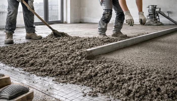 устройство полусухой стяжки пола