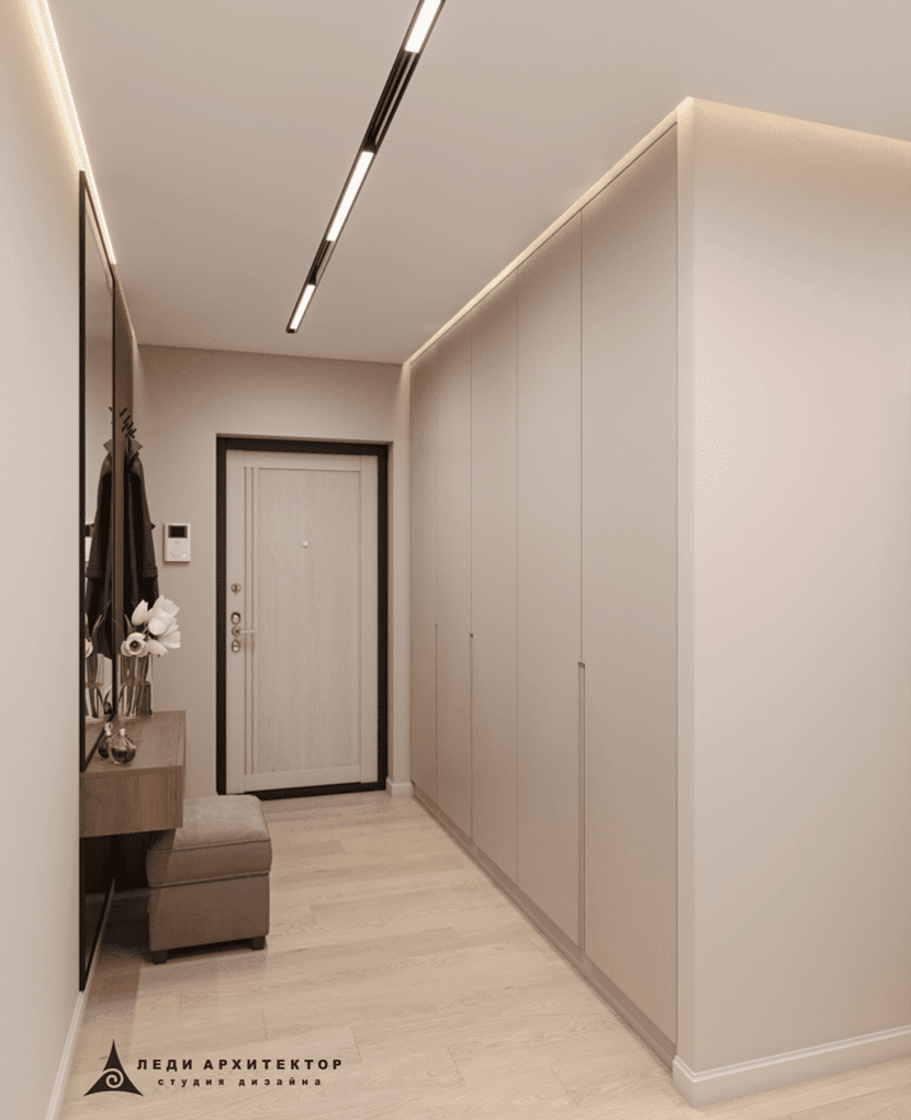 Интерьер современной прихожей в ЖК Залесный
