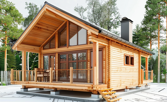 Сборка дома из каркасных щитов на участке в Волжском на этапе строительства