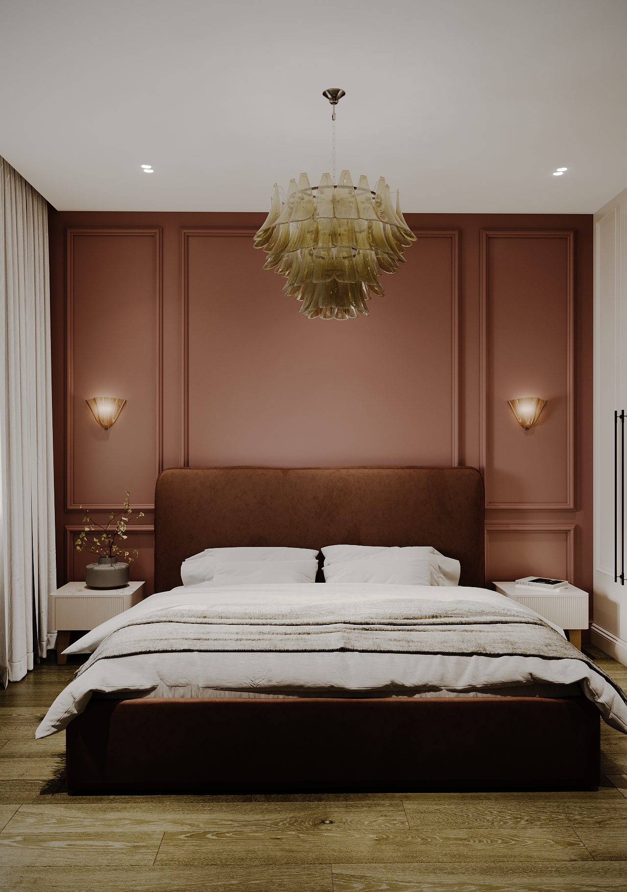 спальня в терракотовом цвете