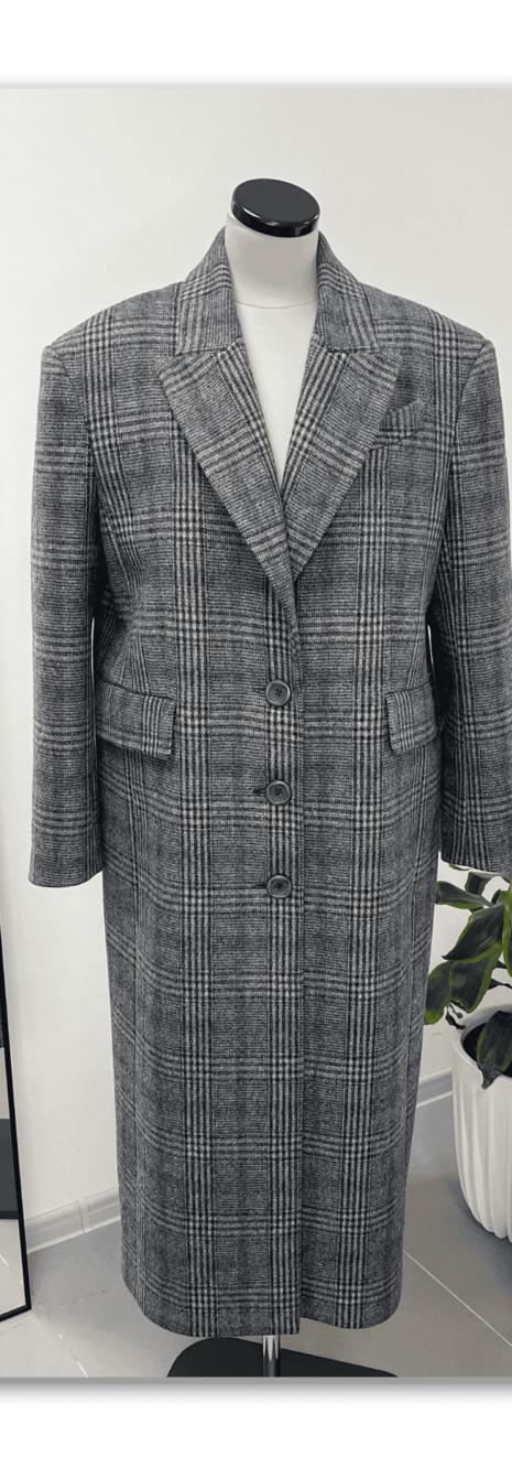 Сшить женское пальто оверсайз в клетку на заказ. Демонстрация кроя.