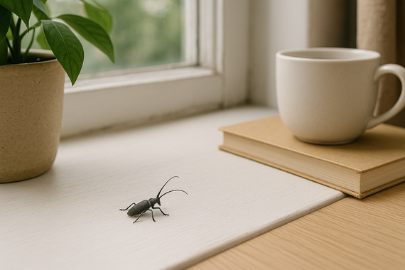 Жук на подоконнике