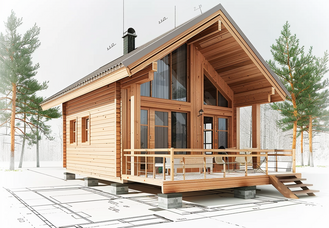 Монтаж одноэтажного каркасно-щитового дома на участке в Краснодаре