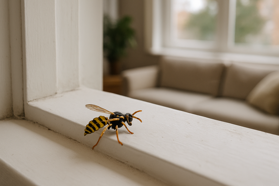 Оса на подоконнике
