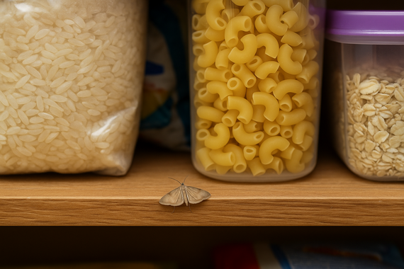 Огневка на полке с крупами