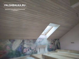 фальшбалки из лиственницы и вагонка крашенная из лиственницы