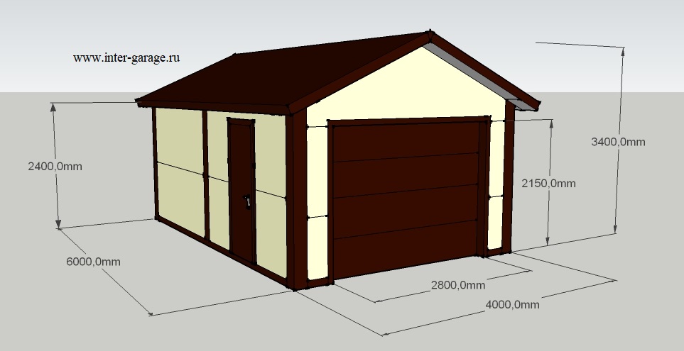 Гараж из сэндвич панелей 6х4