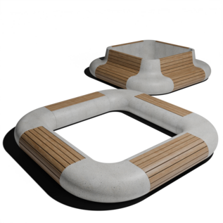 Круглая лавочки и скамейки из архитектурного бетона