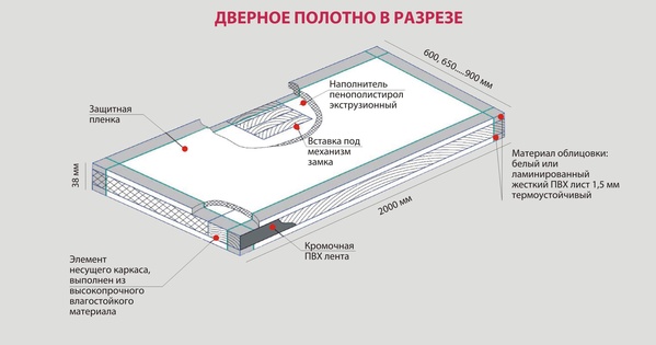 Дверное полотно в разрезе