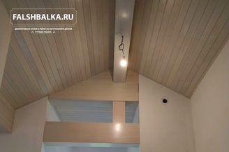фальшбалки из лиственницы и вагонка крашенная из лиственницы