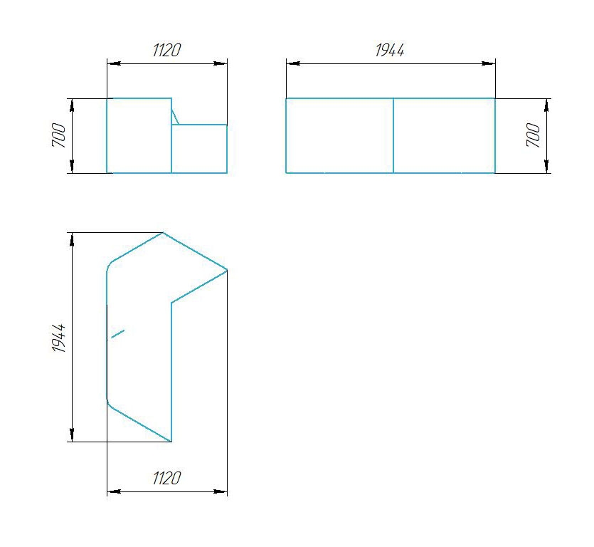 Чертёж размеров и формы кашпо