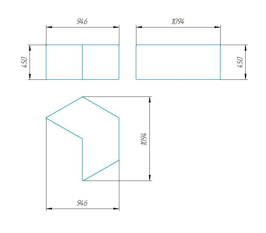 Чертёж размеров и формы кашпо