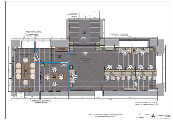 Планировка офиса Тателеком