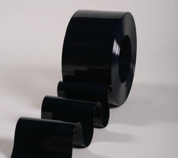 ПВХ завеса полосовая Черная непрозрачная гладкая 200мм