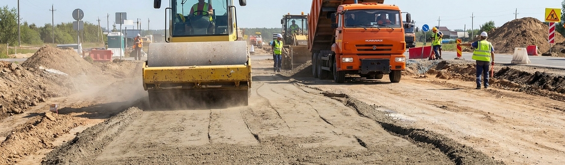 Пескогрунт для дорожных работ и подготовки оснований