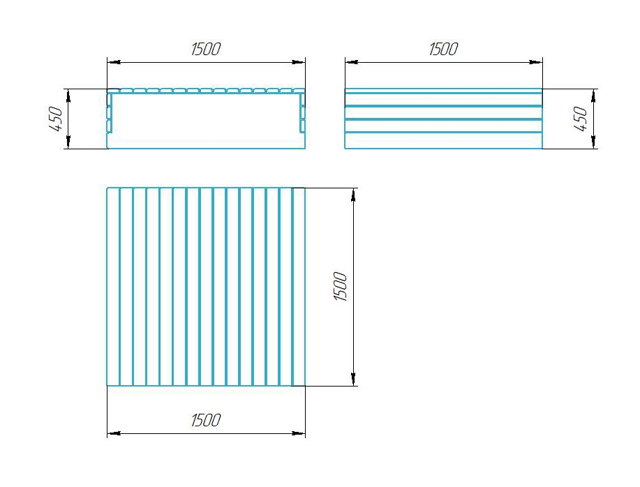 Чертёж размеров и формы кашпо