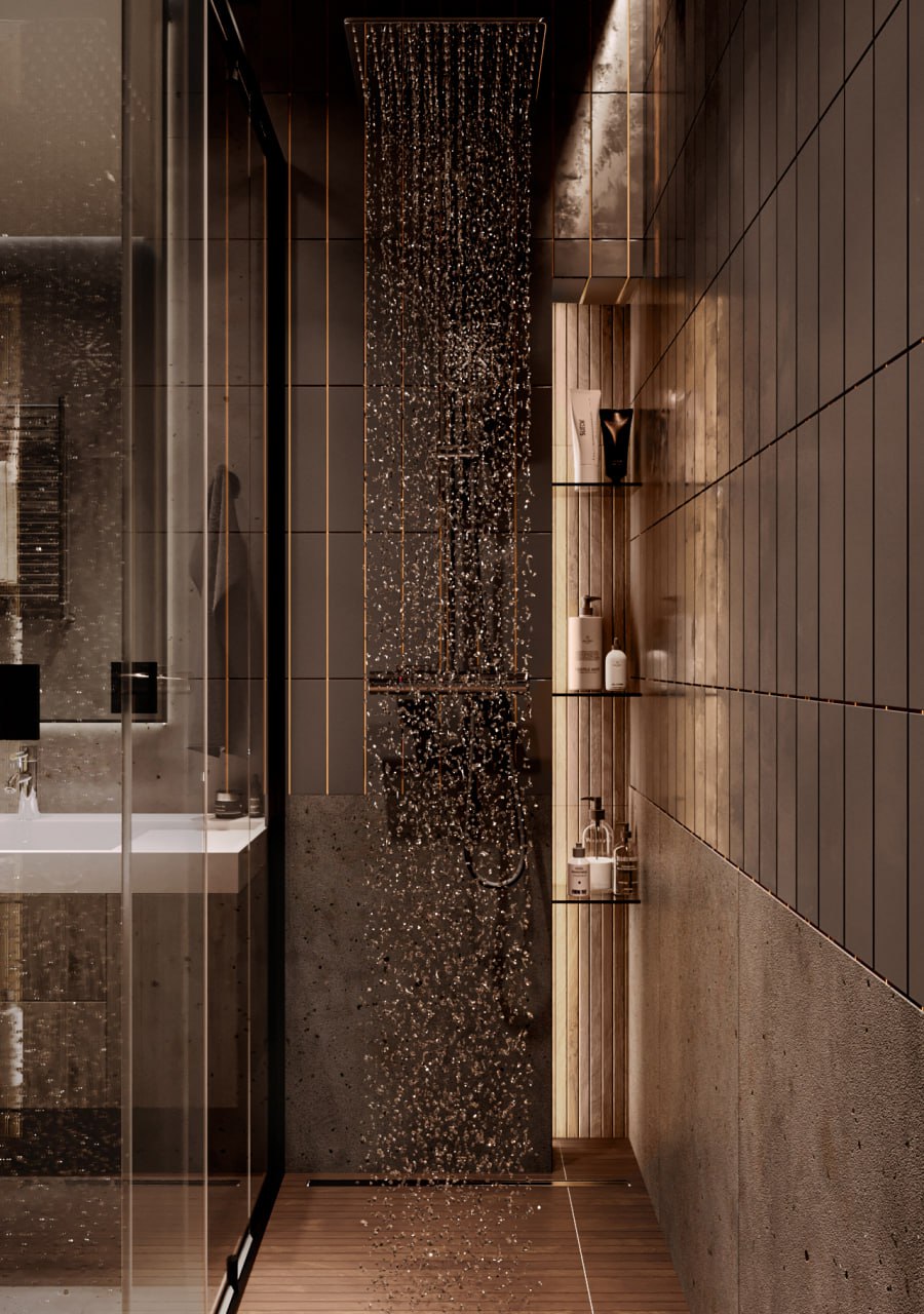 душевая в индустриальном стиле