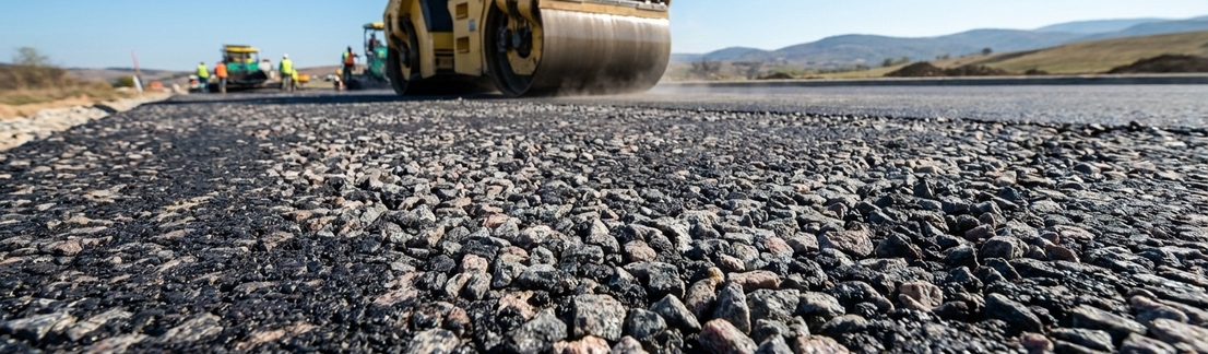 Гранитный щебень 5-20 в дорожном покрытии
