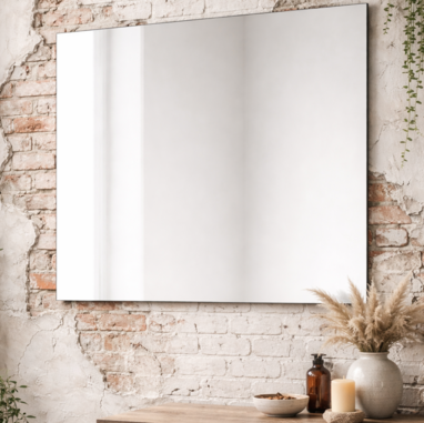 Настенное зеркало без рамы на стене — современное зеркало для интерьера