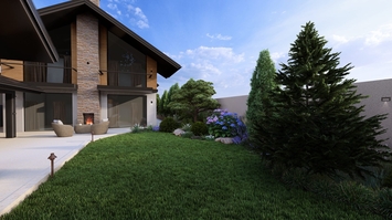 Живой забор из кустов, создающий уединение