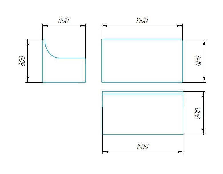 Чертёж размеров и формы кашпо