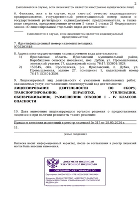 выписка из реестра лицензий стр 2