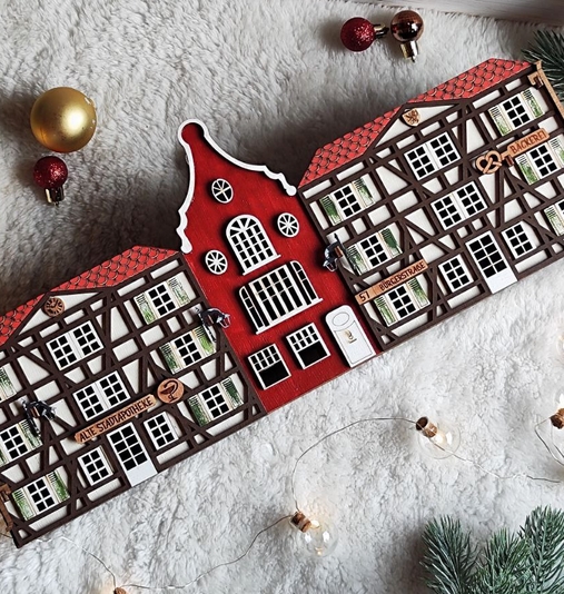 органайзер для канцелярии немецкий домик фахверк длинный 2-сторонний