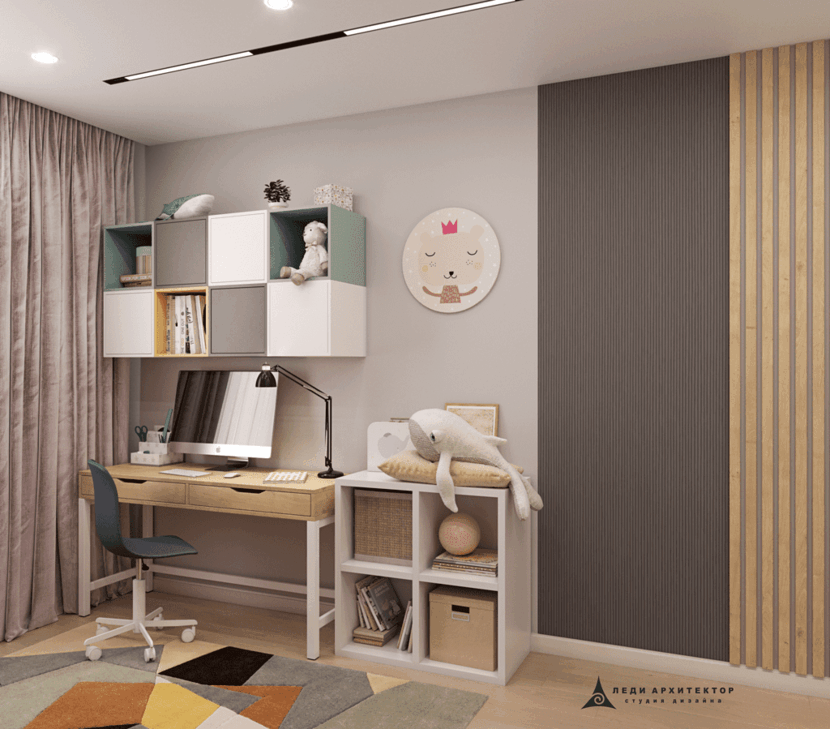 Красивая детская комната для девочки в ЖК Залесный