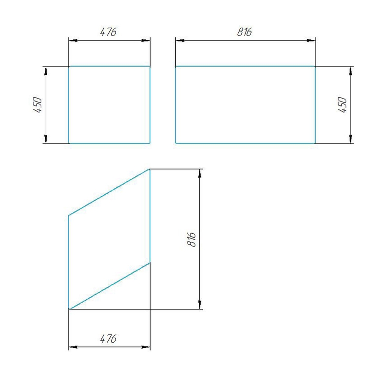 Чертёж размеров и формы кашпо