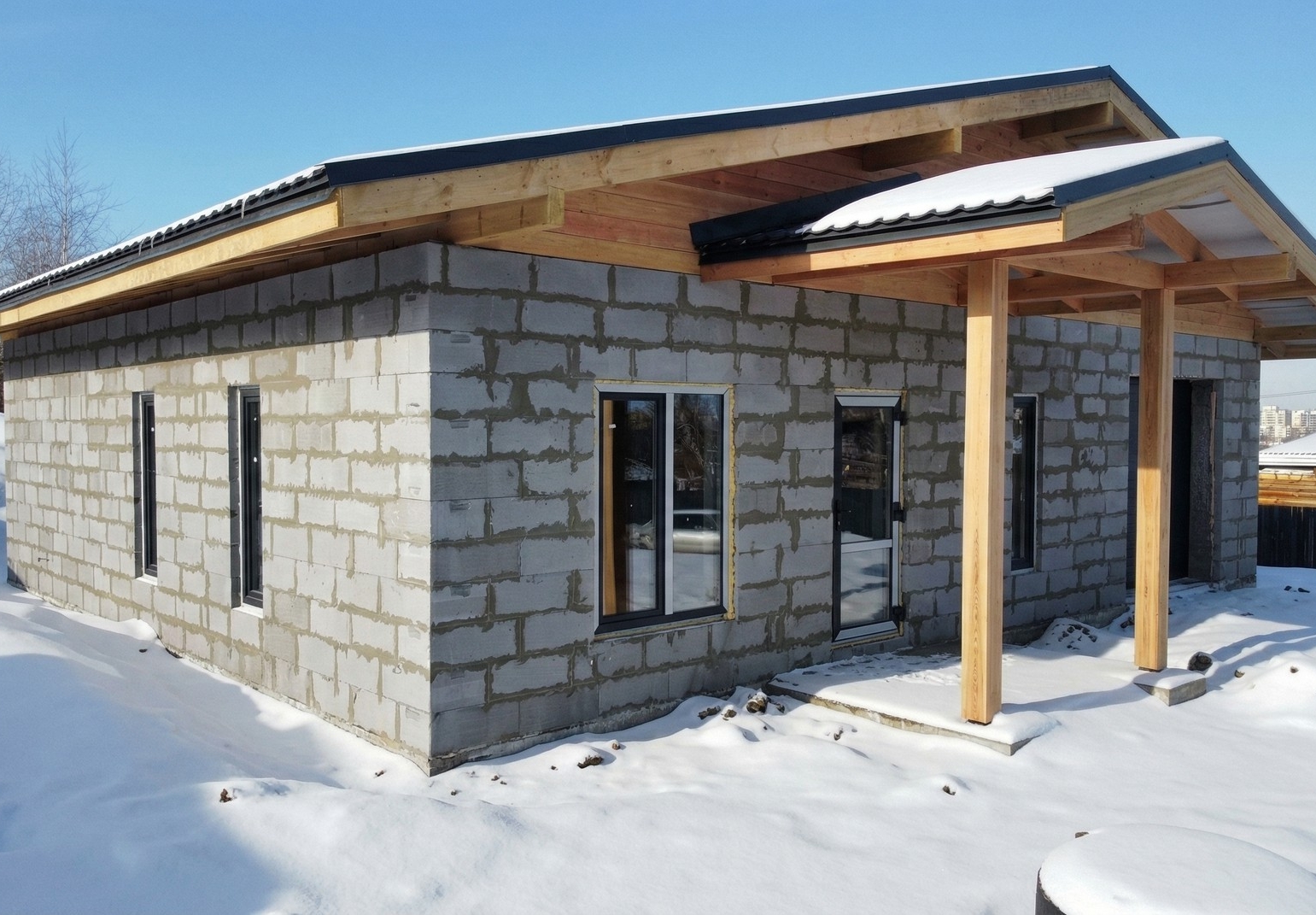 Готовый дом из газобетона