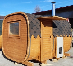 Компактная баня Квадро длиной 3,5 метра