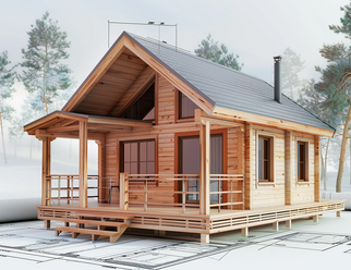 Монтаж частного каркасно-щитового дома на этапе строительства в Краснодаре