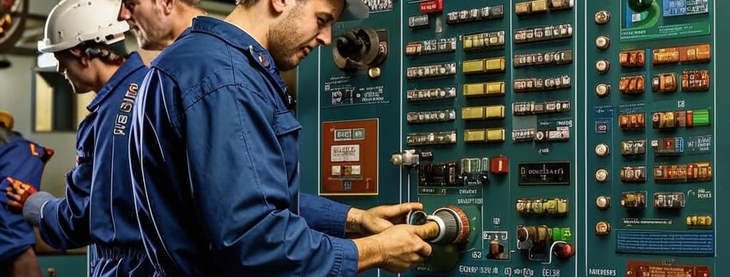 Фото наладчика, который настраивает станок