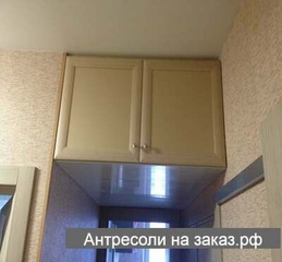 Фотография №44 Антресоль с дверцами в МДФ рамке (глухие) цвет дуб молочный