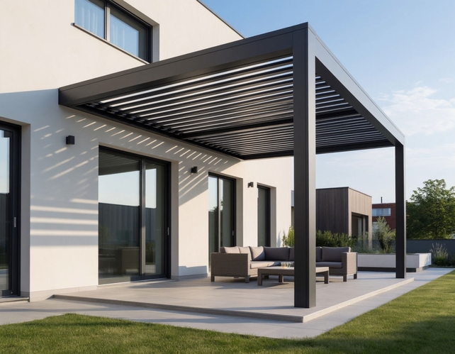 Пристенные перголы для террасы